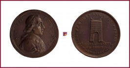 The Papal States, Pius VII (1800-1823), bronze medal, 1805, 19,04 g Cu/Ae, Perugia visit, Patrignani 42; Bramsen 2194
Extremely Fine (Spl)