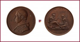 The Papal States, Gregory XVI (1831-1846), bronze medal, 1836-37, 16,79 g Cu, 31-32 mm, opus: G. Girometti and G. Cerbara, bust left/Jeus washing Pete...
