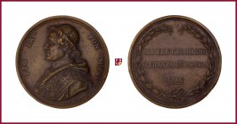 The Papal States, Pius IX (1846-1878), cast brass medal, 1846, 184,70 g Cu/Ae, 80 mm, opus: Picioli, Election 1846, bust left/Italian text in 2 lines;...