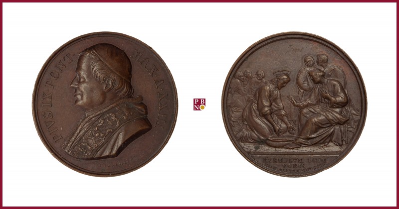 The Papal States, Pius IX (1846-1878), bronze medal, 1869, 15,92 g Cu/Ae, 33 mm,...