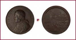 The Papal States, Pius IX (1846-1878), bronze medal, 1875, 42,77 g Cu/Ae, 43 mm, opus: G. Bianchi, bust left/buildings of the Hospice for the Poor, Ba...