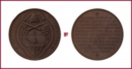 The Papal States, Leo XIII (1878-1903), bronze medal, 1887, 306,61 gr., 84 mm, opus Luciano Bizzarri, Fifty Years of Ascension on the Papal Throne, sh...