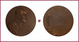 The Papal States, Leo XIII (1878-1903), bronze medal, 1900, 79,10 g Cu/Ae, 60 mm, opus: R. Marshall, year 1900, bust right/palm trees, Saint Peter’s c...