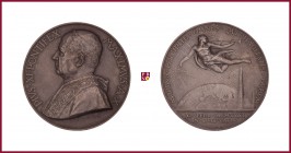 Vatican, Pius XI (1922-1939), silver medal, 1931, 39,34 g, 44,2 mm, opus: A. Mistruzzi, Radio Vatican, bust left/male figure, flying left and blowing ...