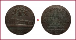 Vatican, Pius XII (1939-1958), cast bronze medal, 1939, 214,79 g Cu/Ae, 89 mm, extraordinary medal for Ascension Festivity in Lateran, view of Lateran...