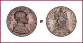 Vatican, Pius XII (1939-1958), silver medal, 1939, 37,86 g Ag, 44 mm, opus: A. Mistruzzi, Peace, bust right/Peace seated on the throne with long-cross...
