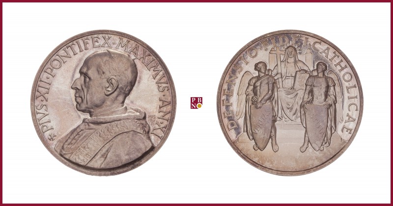 Vatican, Pius XII (1939-1958), silver medal, 1949, 37,90 g Ag, 44 mm, opus: A. M...