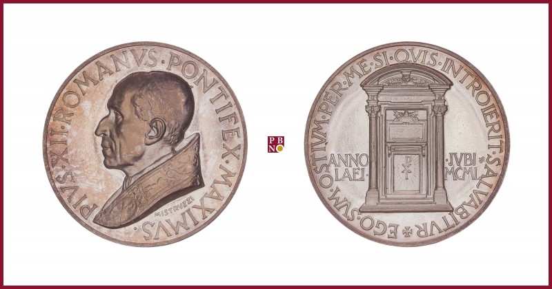 Vatican, Pius XII (1939-1958), silver medal, 1950, 37,92 g Ag, 44 mm, opus: A. M...