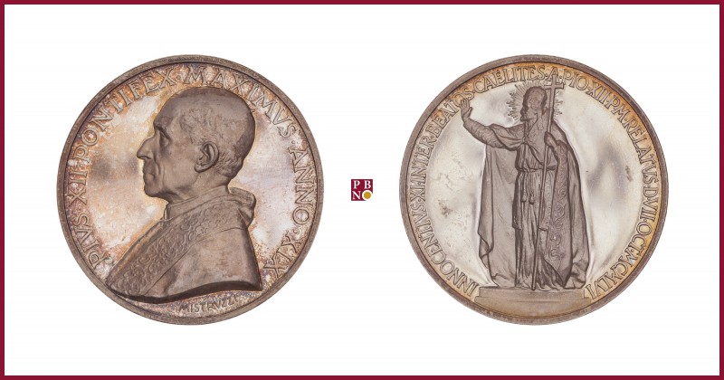 Vatican, Pius XII (1939-1958), silver medal, 1956, 35,09 g Ag, 44 mm, opus: A. M...