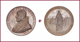 Vatican, John XXIII (1958-1963), silver medal, 1959, 39,87 g Ag, 44 mm, opus: A. Mistruzzi, Centenary of Lourdes, bust left/Virgin of Lourdes, Rinaldi...
