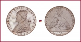 Vatican, John XXIII (1958-1963), silver medal, 1960, 35,95 Ag, 44 mm, opus: P. Giampaoli, The Canonisation of G. Barbarigo, bust left/Gregory Barbarig...