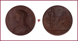 Italy, Duchy of Parma-Piacenza and Guastalla, Marie Louise (1815-1847), copper medal, 1841, 86,49 g Cu, 56 mm, opus: C. Voigt, Roads Construction: Pal...