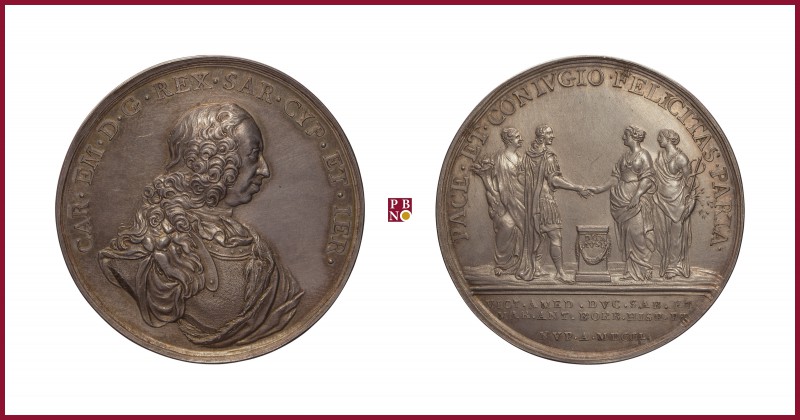 Italy, Kingdom of Sardinia, Carlo Emanuele III (1730-1773), silver medal, 1750, ...