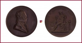 Italy, Kingdom of Sardinia, Giovanni Antonio Raggi, marquis, financial minister in 1827, bronze medal, 78,77 g Cu/Ae, 50 mm, opus: G. Ferraris, bust r...
