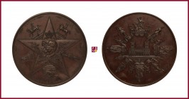 Italy, bronze medal, 1884, 146,9 g Cu/Ae, 80 mm, opus: L. Eisel, World Exhibition Turin 1884, heads of royal family to left; star; monuments/Exhibitio...