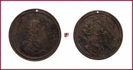 Italy, Tuscany, Francesco Redi (1626-1698), physician and poet, cast bronze medal, 1684/85, 185 g Cu/Ae, 87 mm, opus: M. Soldani Benzi, bust right/Aet...