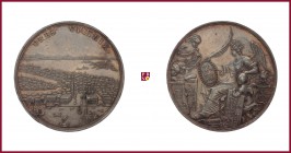 Italy, Venice, Marc Antonio Giustinian (1684-1688), silver medal, 1686, 29,91 g Ag, 43 mm, opus: L. G. Lauffer and G. Hautsch, Victory in Morea, view ...