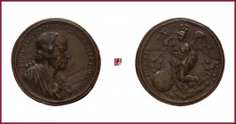 Italy, Venice, Francesco Morosini (1619-1694), contemporary cast bronze medal, undated (1685), 29,76 g Cu/Ae, 40 mm, opus: G. F. Neidinger, Victory in...