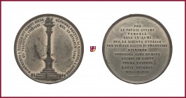 Italy, Venice, Monument of Revolution 1848 in Venice, tin medal, 1886, 18,14 g Sn, 39 mm, column/inscription in 12 lines, Voltolina 7 (Mestre)
Extrem...