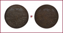 Netherlands, Leyden, silver medal, 1574, 35,67 g Ag, 47 mm, Relief of the Leyden after The Spanish Siege 3.10.1574, prospect to the city with Spanish ...