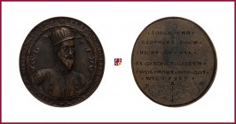 Poland, Gdansk (Danzig), Hans Konnert (Conradt) (1532-1571), city councillor and patrician, bronze oval cast medal, 1557, 34,78 g Cu, 48x45 mm, Konner...