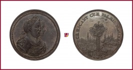 Poland, Jan III Sobiesky (1674-1696), silver medal, 1676, 35,25 g Ag, 47 mm, opus: Höhn,Coronation in Krakow, busts right/Palm; city of Krakow behind,...
