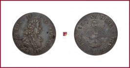 Portugal, Peter II (1683-1706), silver medaillette, 2,28 g Ag, 18 mm, nice toning, Coll. Welzl de Wellenheim 18
Extremely Fine (Spl)