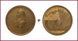 Russia, count Alexej Bestuschef (Bestuzhev) Riumin, gilded bronze medal, 1762, 60,52 g Cu/Ae, 53 mm, opus: J. G. Waechter, Field-marshal Nomination, b...