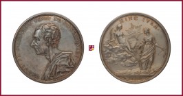 Charles de Secondat, Baron of Montesquieu (1689-1755), silver medal, 1753, 108,98 g Ag, 60 mm, opus: opus: J.A. Dassier (Geneva), bust left/ Truth and...