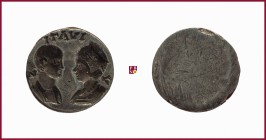 Intaglio, 4th cent. AD, two confronted busts, V-IVATI-S above; silver, 3,31 g , 11 mm.
Very Fine (BB)