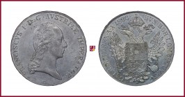 Franz II (I) (1792-1806-1835), Taler, 1820, Prague, 28,03 g Ag, 40 mm, Herinek 318; Davenport 7
Almost Uncirculated (qFdc).