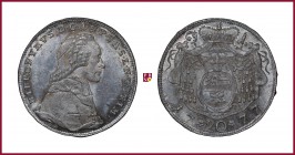 Salzburg, Hieronymus von Colloredo-Wallsee (1772 - 1803), 20 kreuzer, 1777, 6,67 g Ag, 28 mm, Probszt 2475; Zöttl 3267
Almost Uncirculated. Prooflike...