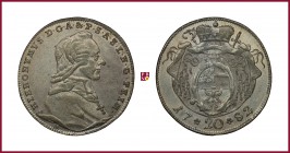 Salzburg, Hieronymus von Colloredo-Wallsee (1772 - 1803), 20 kreuzer, 1782, 6,65 g Ag, 28 mm, Probst 2480; Zöttl 3272
Extremely Fine (Spl).