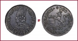 Belgium, Liege, vacant see, Escalin, 1784, 4,85 g Ag, 25 mm, Saint Lambert bust right/Lion holding shield of Bouillon, Chestret 701; Dengis 1193
Good...