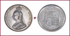 Great Britain, Victoria I (1838-1901), Shilling, 1887, 5,66 g Ag, 23 mm, Spink 3926
Extremely Fine (Spl).