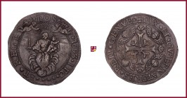 Genoa, 2 Scudi, 1693 ITC, 76,71 g Ag, 58 mm, CNI III/431/5-6 
Good Very Fine (BB+).