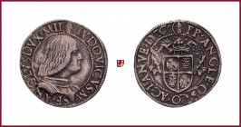 Milan, Lodovico Sforza (1494-1499), Testone, 9,61 g Ag, 27 mm, CNI 19, Tav. X, No. 10
Very Fine (BB).
