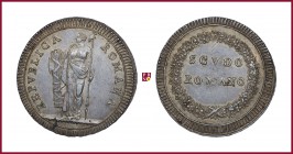 Roman Republic (1798-1799), Scudo Romano, 26,37 g Ag, 41 mm, Davenport 1486; Muntoni 1
Extremely Fine (Spl).