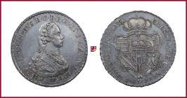 Tuscany, Florence, Peter Leopold (1765-1790), Francescone, 1766, 27,30 g Ag, 42 mm, CNI 7, Tav. XXIX, No. 2; Davenport 1509
Good Extremely Fine (Spl+...