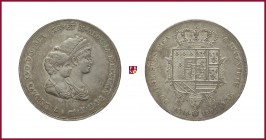 Tuscany, Kingdom of Etruria, Carlo Lodovico and Maria Luigia (1803-1807), Dena, 1807, 39,42 g Ag, 44 mm, busts right/coat of arms, CNI X, 29
Extremel...