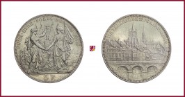 Switzerland, Confederation, Lausanne, 1876, Swiss Shooting Taler, 25,03 g Ag, 42 mm, HMZ 1251
Good Extremely Fine (Spl+).