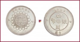 China, Szechuan Province, Dollar, year 1 (1912), 25,56 g Ag, 40 mm, Yeoman 456; Davenport 202
Rev.: Minor rim nick @ 6 o’clock, otherwise Extremely F...
