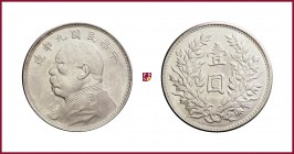 China, Republic, Dollar/Yuan Shih-kai, year 9 (1920), 26,63 g Ag, 39 mm, Yeoman 329.6
Almost Uncirculated (qFdc).