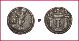 Persia, Sasanids, Shapur II (309-379), Drachm, 4,27 g Ag, 23 mm, king’s head right/ fire altar with two attendants and ith Ahuramazda in flames above ...