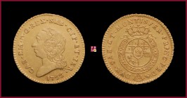 Duchy of Savoy, Carlo Emanuele III (1730-1755/1773), 1/2 Doppia Nuova, 1755, Turin, 4,78 g Au, 21-22 mm, MIR Savoia 944a, Fr. R
Extremely fine (Spl)