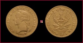 Kingdom of Sardinia, Vittorio Amedeo III (1773-1796), Doppia Nuova, 1787, Turin, 9,06 g Au, 25-26 mm, MIR Savoia 982b R
Very Fine (BB)