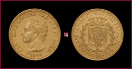 Kingdom of Sardinia, Carlo Felice (1821-31), 80 Lire, 1824, Genoa, MIR Savoia 1032b, Pag. Fr. RR
Minor marks, otherwise almost Extremely Fine (segnet...