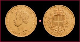 Kingdom of Sardinia, Carlo Alberto (1831-1849), 20 Lire, 1832, Genoa, MIR Savoia 1045c (reeded)
Very Fine (BB).