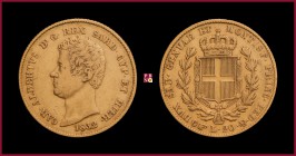 Kingdom of Sardinia, Carlo Alberto (1831-1849), 20 Lire, 1832, Turin, MIR Savoia 1045e (reeded)
Very Fine (BB).