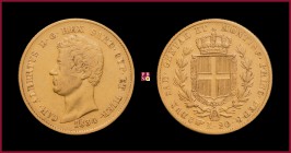 Kingdom of Sardinia, Carlo Alberto (1831-1849), 20 Lire, 1834, Turin, MIR Savoia 1045i
Very Fine (BB).